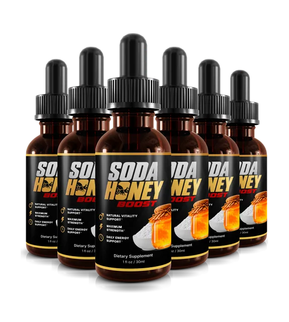 Six bottles of SodaHoney Boost Drops